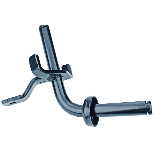 Black metal left-side steering wheel spindle designed for John Deere equipment in tools and home improvement projects