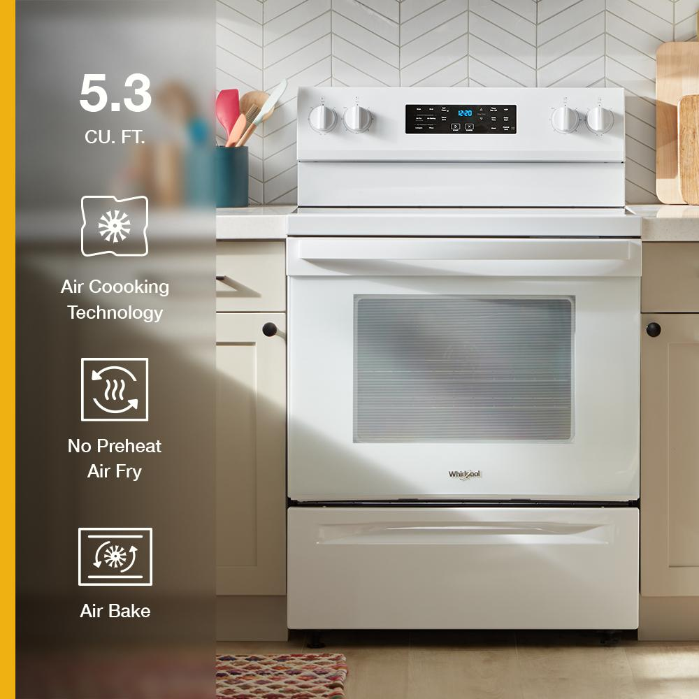 30-inch Energy Star Electric Range with Air Cooking Technology, No Preheat Air Fry and Air Baking and Self Clean