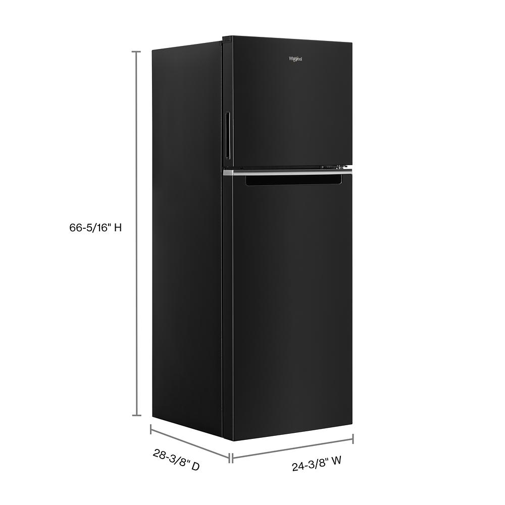 Matte black top freezer refrigerator with compact design for kitchens from appliances and refrigerators collection