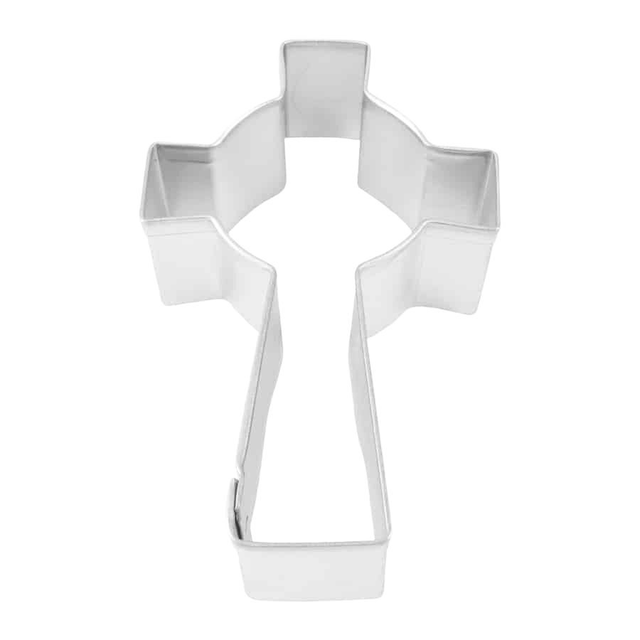 Tinplated steel cookie cutter shaped like a Celtic cross for bakeware and kitchen gadgets under 50 collection