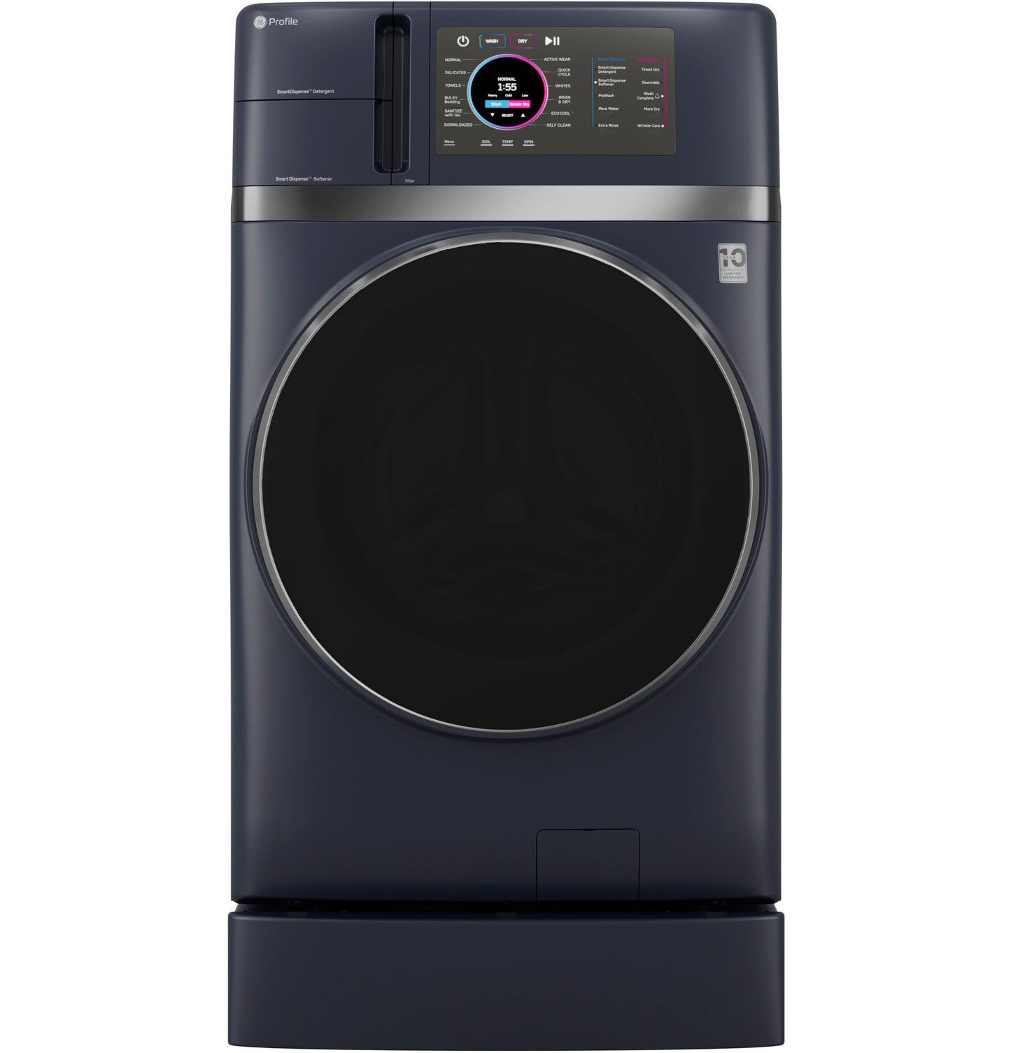 Dark blue UltraFast washer dryer combo with touchscreen and Ventless Inverter Heat Pump from Appliances collection