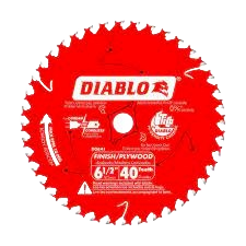 Red 6-1/2 inch finish trim saw blade with 40 teeth for wood cutting in power tool accessories and saw blades collections