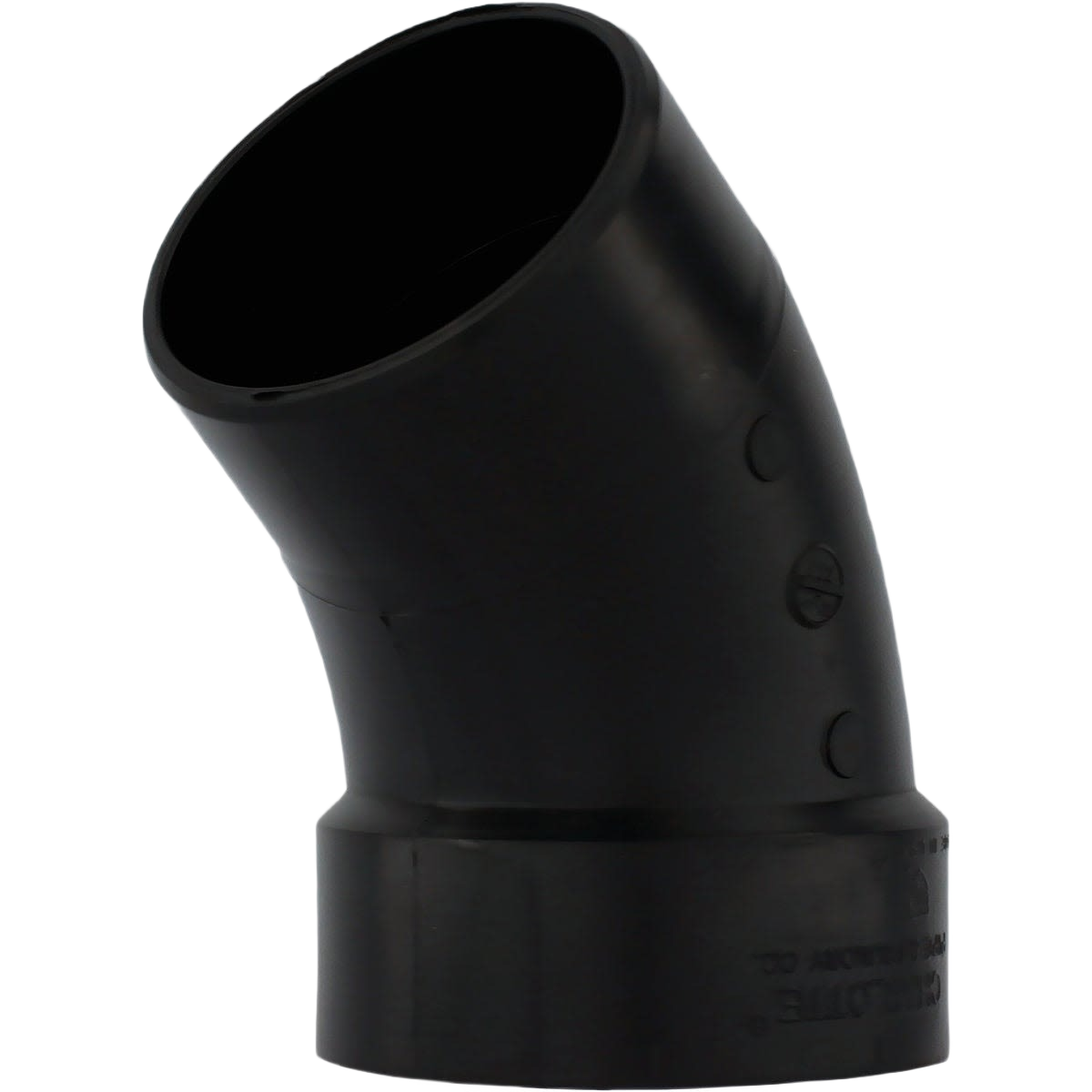 Black ABS 4-inch 45-degree street elbow pipe fitting for plumbing and irrigation under $50 collection