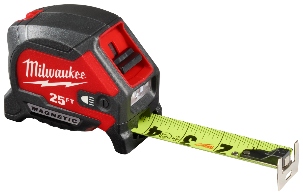 Milwaukee 25' Magnetic Tape Measure w/ Rechargeable 100L Light
