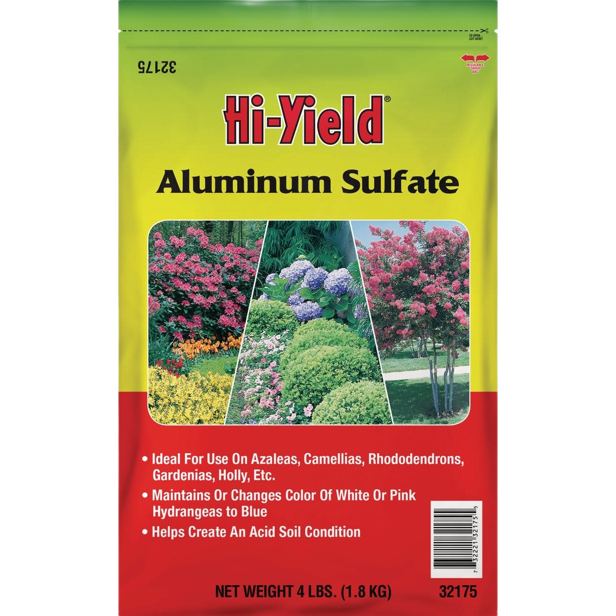 4 lb. bag of aluminum sulfate for acid soil conditioning in lawn and garden plant fertilizer collections under $50
