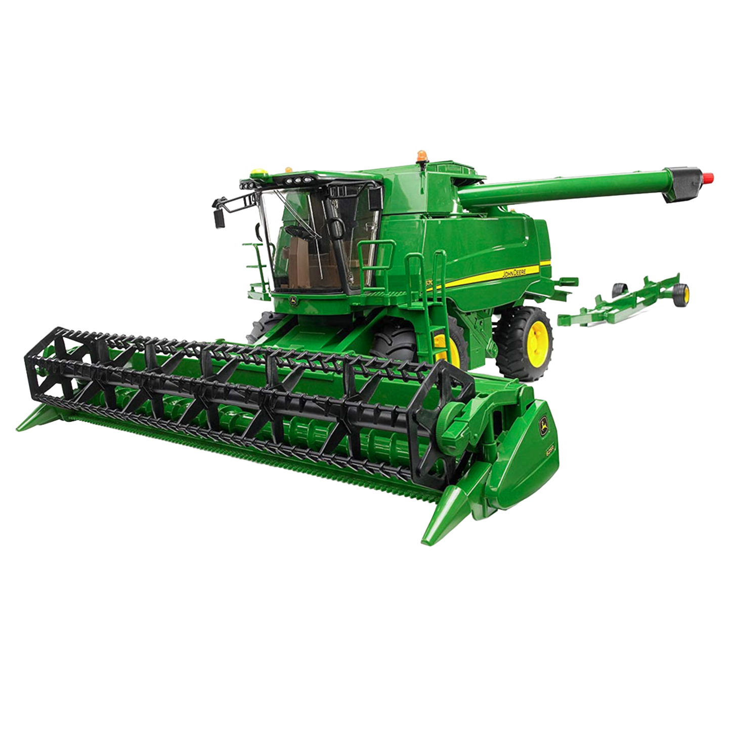 Green Bruder toy combine harvester with detailed cab and large black header in Vehicles & Remote Controlled Toys collection