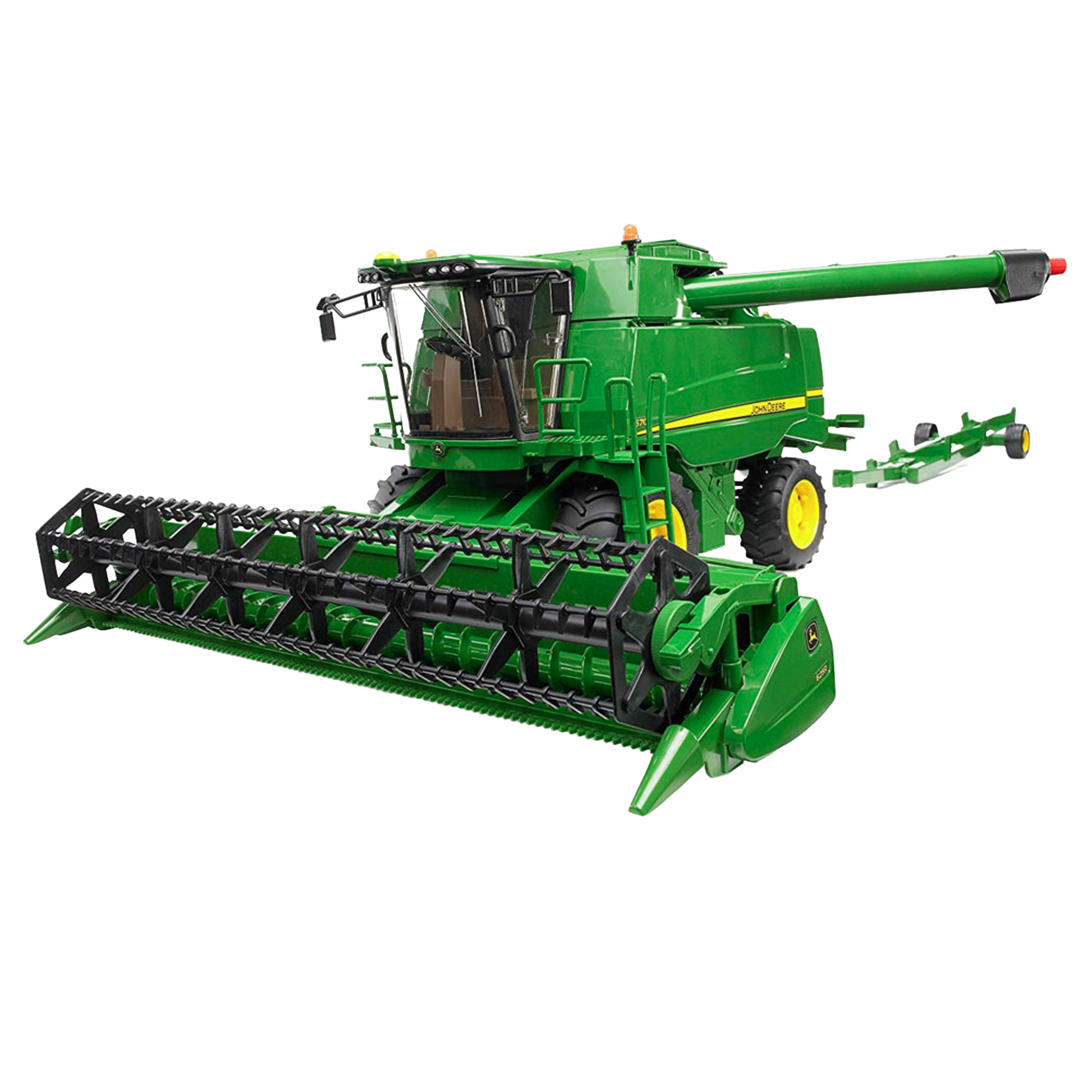 Green Bruder toy combine harvester with detailed cab and large black header in Vehicles & Remote Controlled Toys collection