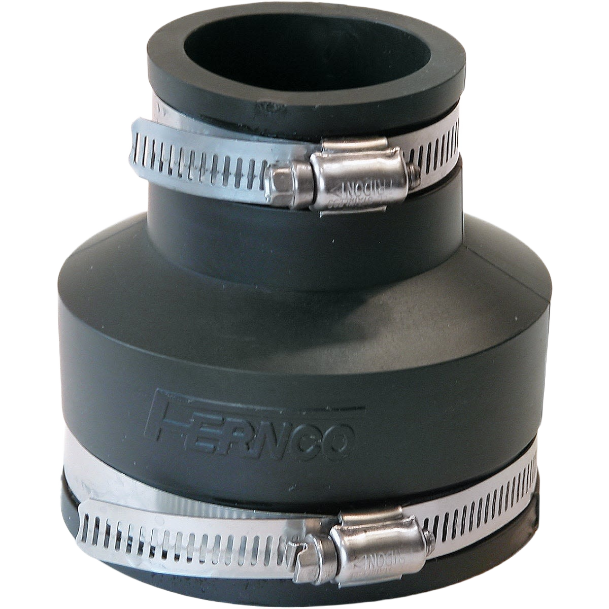 Flexible black PVC coupling with stainless steel clamps for plumbing and home improvement under $50 collections