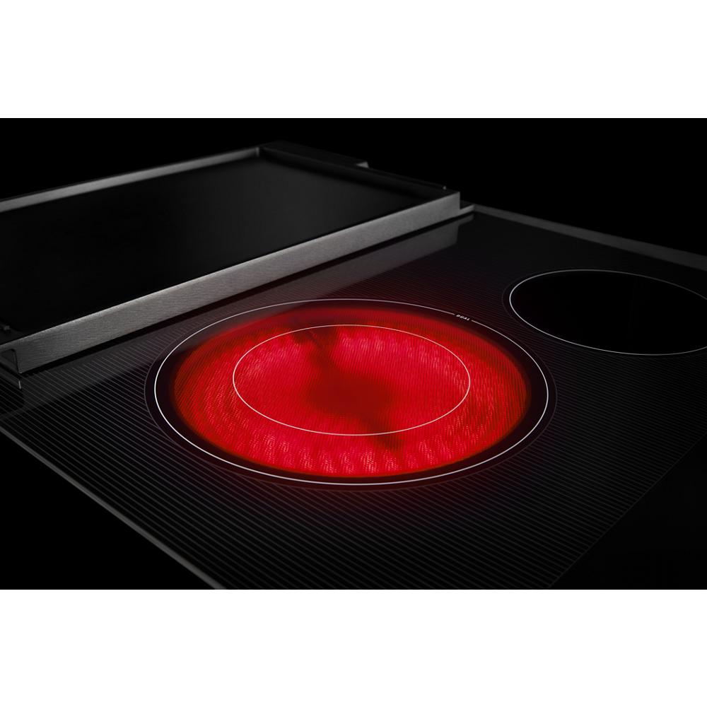 Electric cooktop with active heating element and reversible grill and griddle from kitchen and cooktops collection