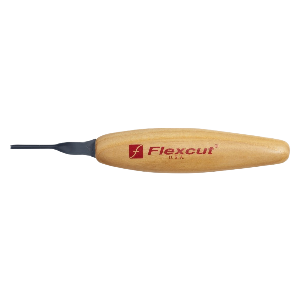 Wood carving tool with wooden handle and narrow angled blade for detailed woodworking and hand tool projects under $50