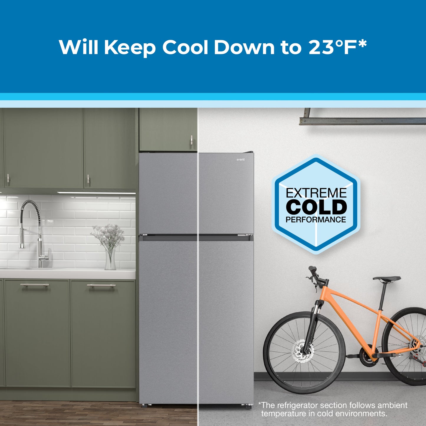 Avanti Frost-Free Apartment Size Garage Ready Refrigerator, 18.0 cu. ft. - White