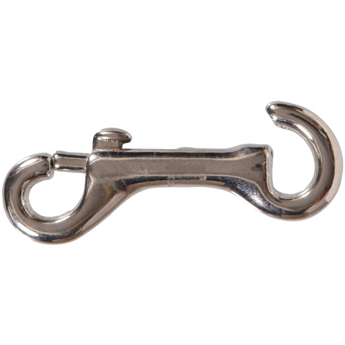 Zinc-plated open fixed eye bolt snap with spring-loaded thumb mechanism for hardware and storage use under $50