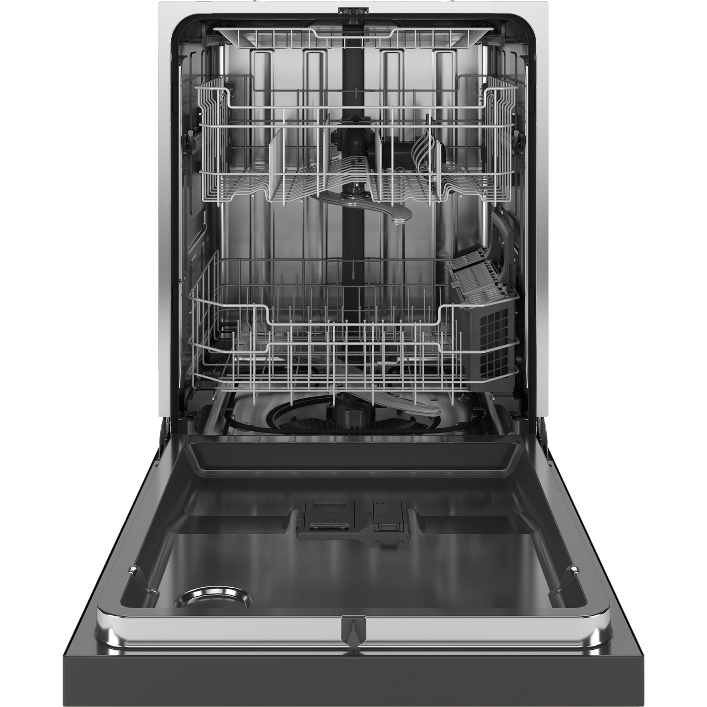 GE® ENERGY STAR® Front Control with Stainless Steel Interior Dishwasher with Sanitize Cycle