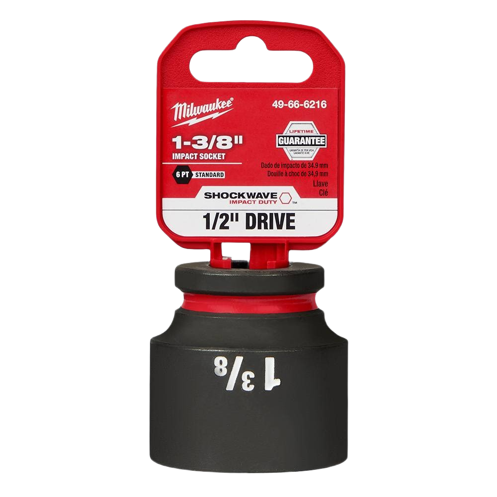 Black 1-3/8 inch impact socket with 1/2 inch drive designed for durable tools and home improvement projects