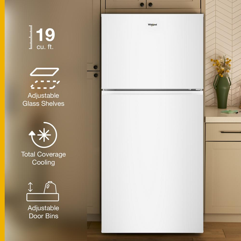 Whirlpool® 30-inch Wide Top Freezer Refrigerator with Total Coverage Cooling- 19 Cu. Ft.