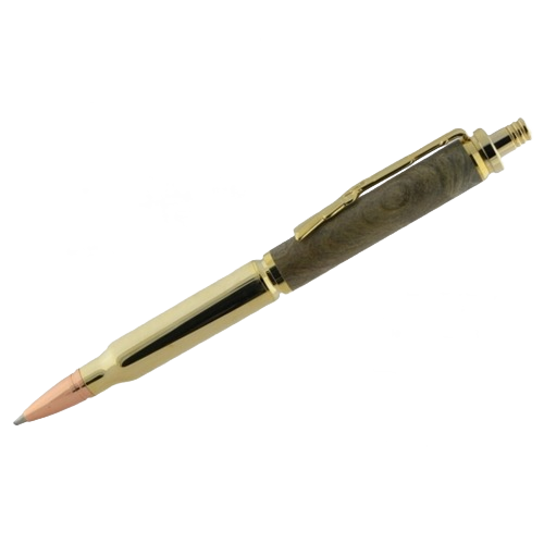 Gold cartridge style click pen with wooden grip for woodworking tool accessories and under $50 tool collections
