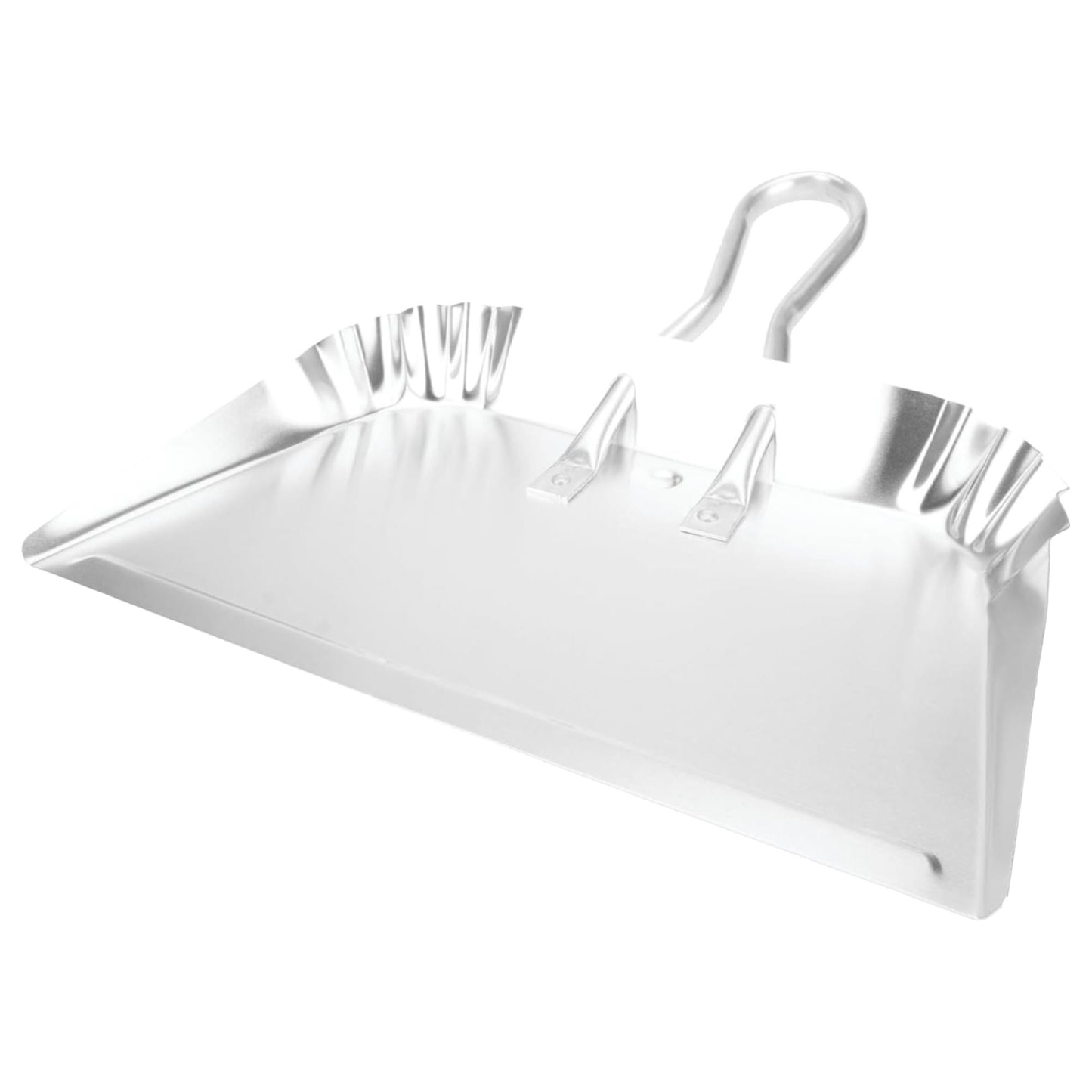 Large metal dust pan with reinforced edges and hooked handle for cleaning tools and home improvement tasks under $50 collection