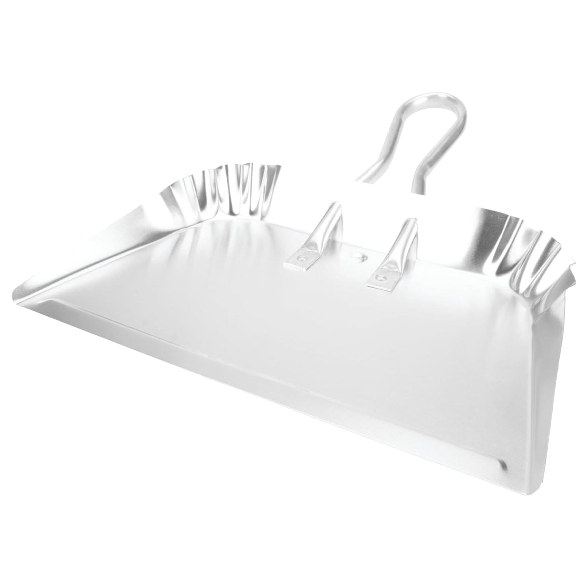 Large metal dust pan with reinforced edges and hooked handle for cleaning tools and home improvement tasks under $50 collection