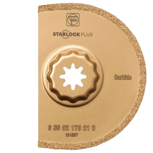 Gold carbide saw blade with star-shaped center mount for precision cutting in tools and home improvement projects