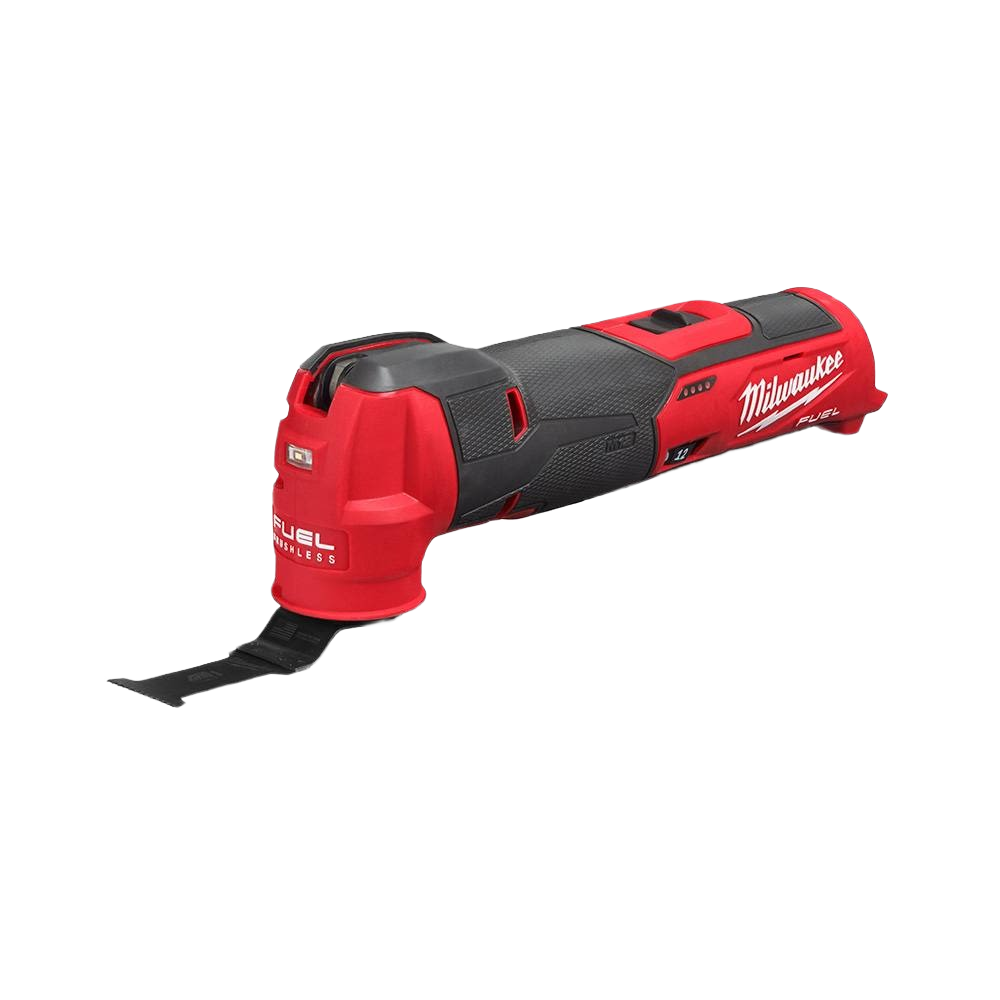 Red and black cordless oscillating tool with ergonomic grip for versatile cutting and sanding in home improvement tasks