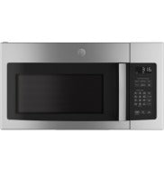 Stainless steel over-the-range microwave with digital control panel in kitchen appliances and home improvement setting