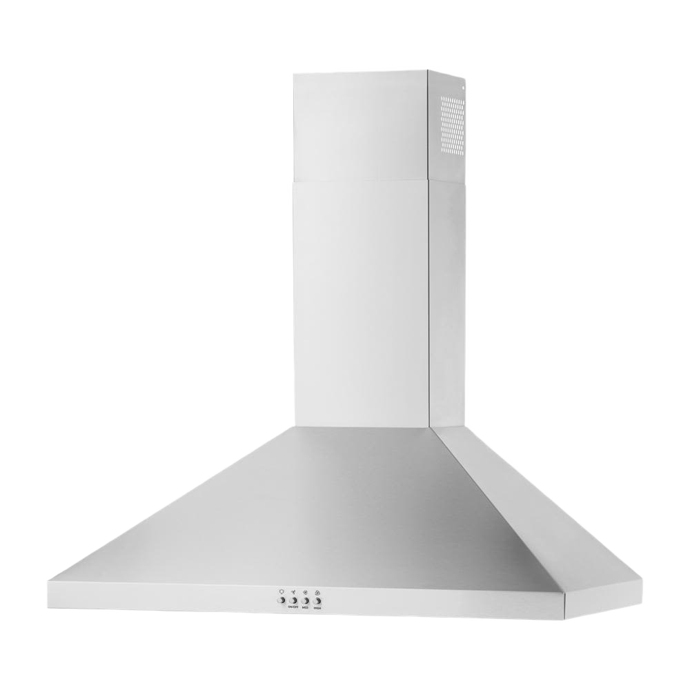 30-inch stainless steel chimney wall mount range hood with 3-speed exhaust fan for kitchen ventilation and home improvement