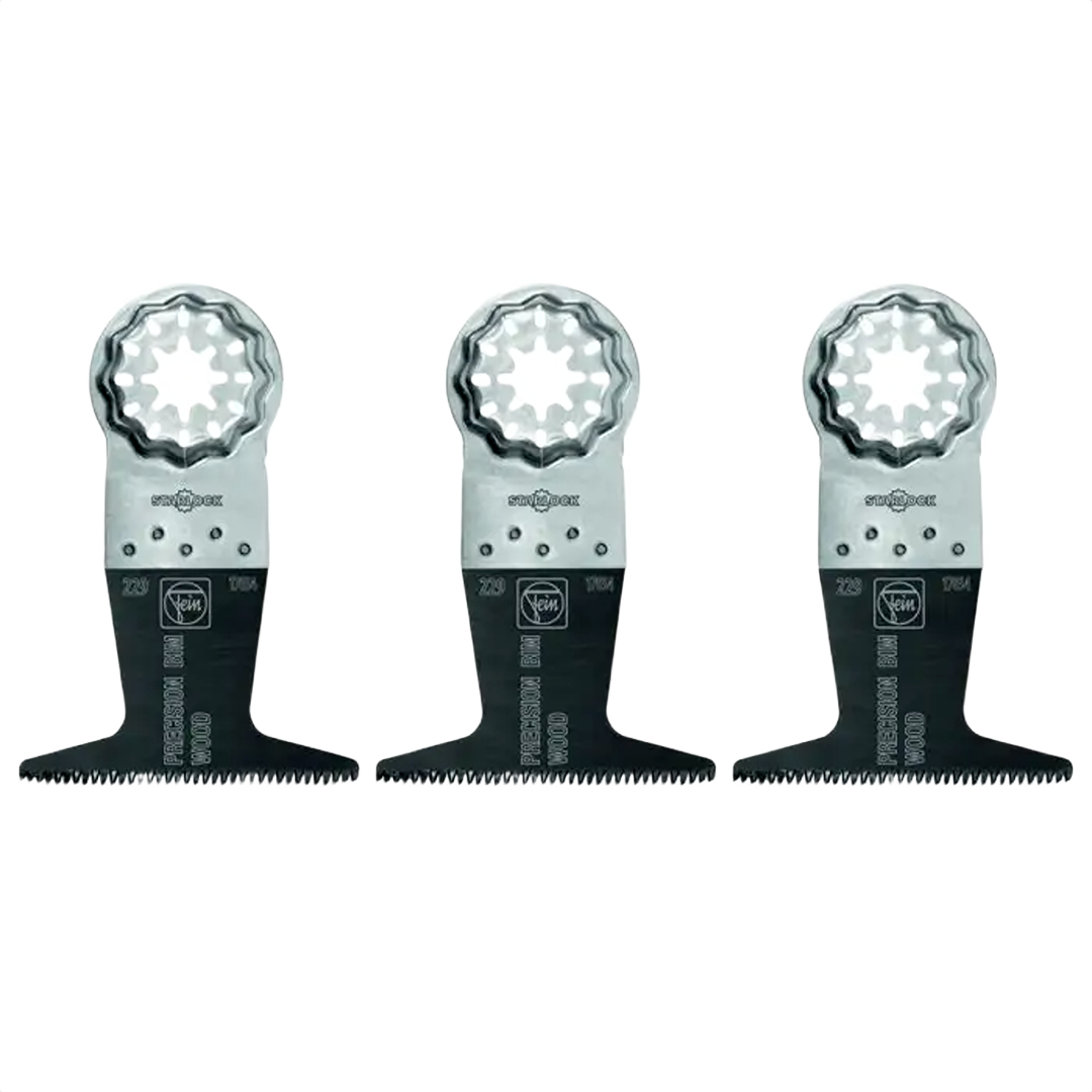 Set of three 2-1/2 inch precision E-cut saw blades for home improvement and tool use