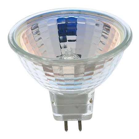 Clear glass halogen bi-pin bulb with reflective inner surface for focused lighting in home improvement projects under $50