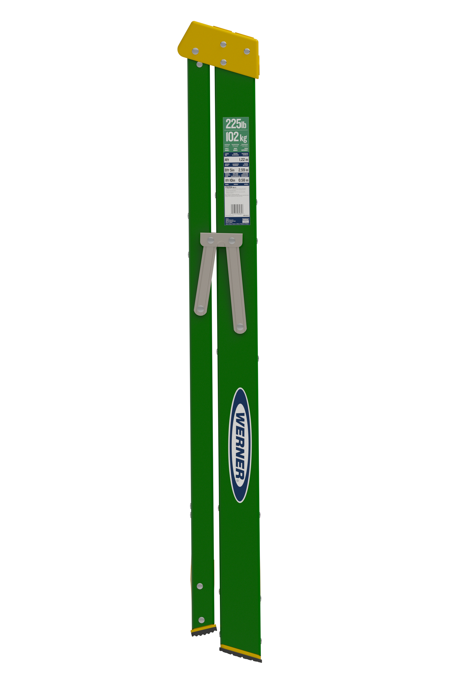 Werner 4 ft. Fiberglass Type II Step Ladder, 225 Lb. Capacity