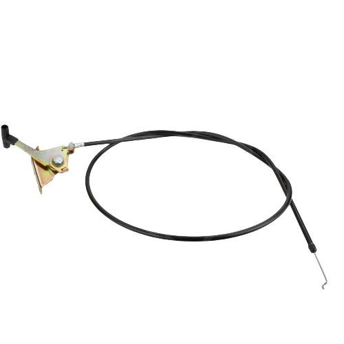 Throttle control push-pull cable with metal bracket and flexible black sheath, part of John Deere parts and accessories collection