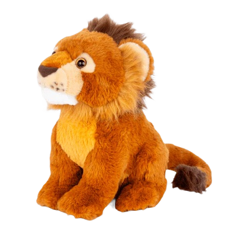 Soft brown and tan lion plush toy with fluffy mane, part of dolls and stuffed animals in toys & games collection