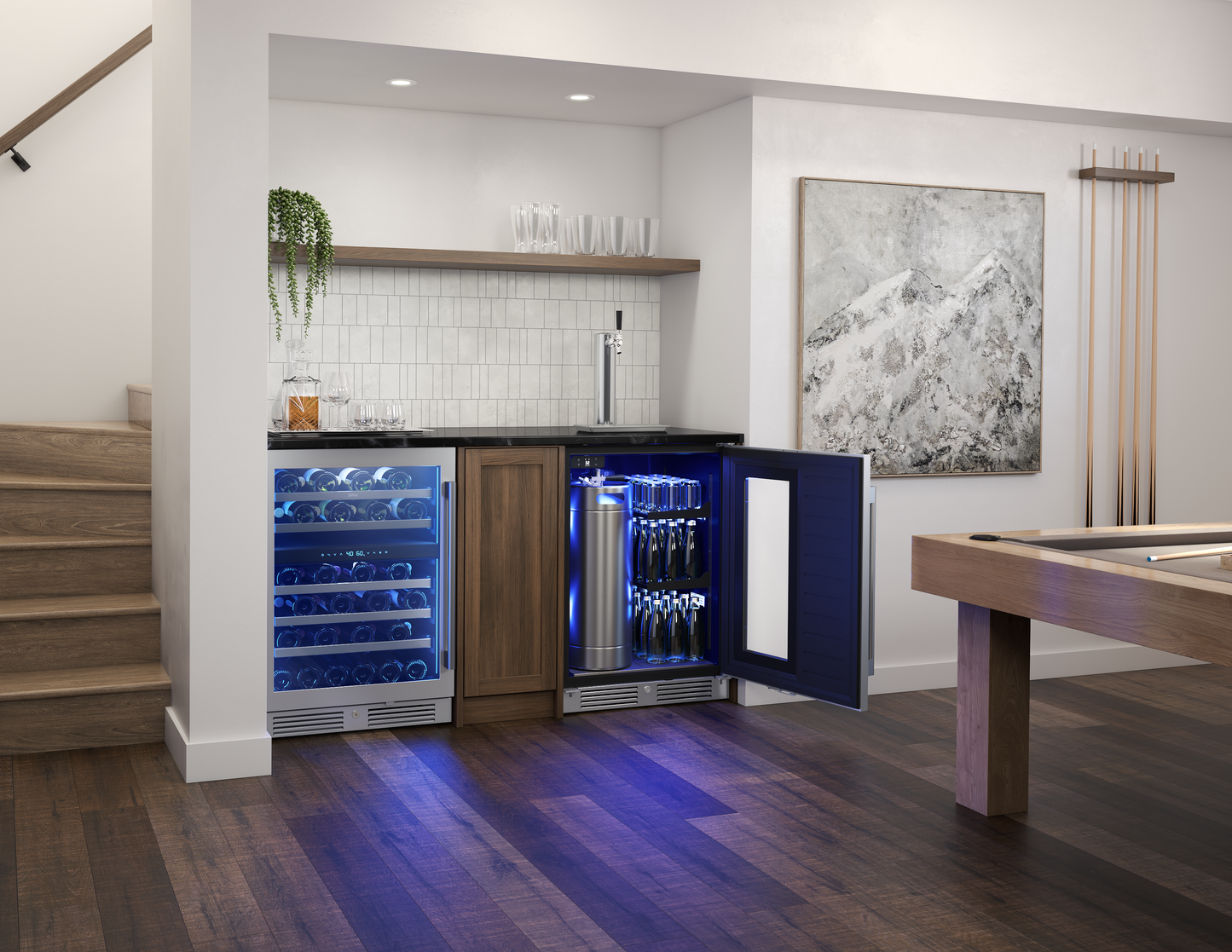 Presrv Kegerator & Beverage Cooler, 24in Under Cabinet, SS+Glass, Reverse Door, 1 Zone