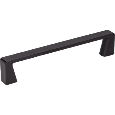 Matte black cabinet pull with sleek, modern design for furniture and cabinet hardware in home improvement collections