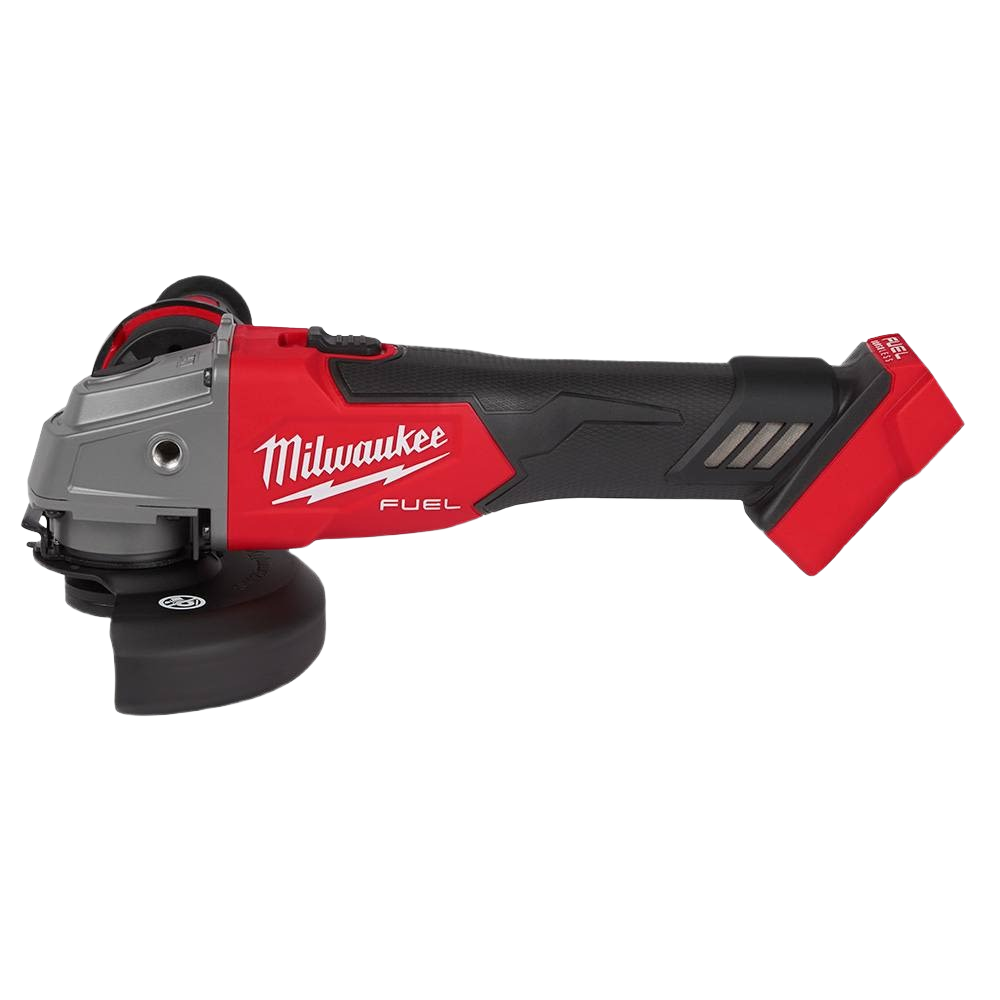 Cordless Milwaukee M18 FUEL grinder with paddle switch, designed for professional tools and home improvement tasks