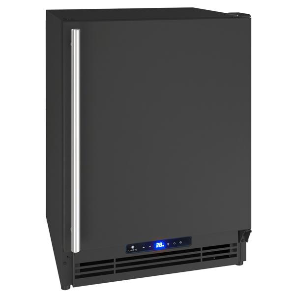 21-inch black built-in refrigerator with ice maker and digital temperature control in kitchen appliances collection