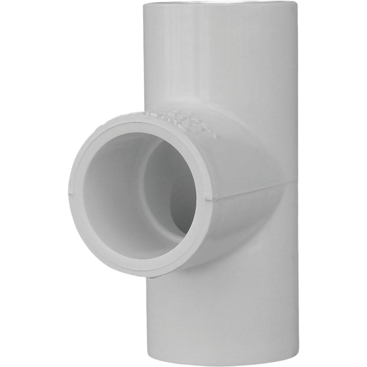 White schedule 40 PVC tee fitting for plumbing in pipes and fittings collection under home improvement tools