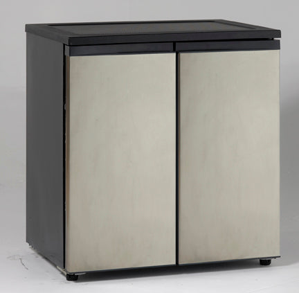 Compact side-by-side refrigerator/freezer with stainless steel doors for kitchens in appliances and kitchenware collections