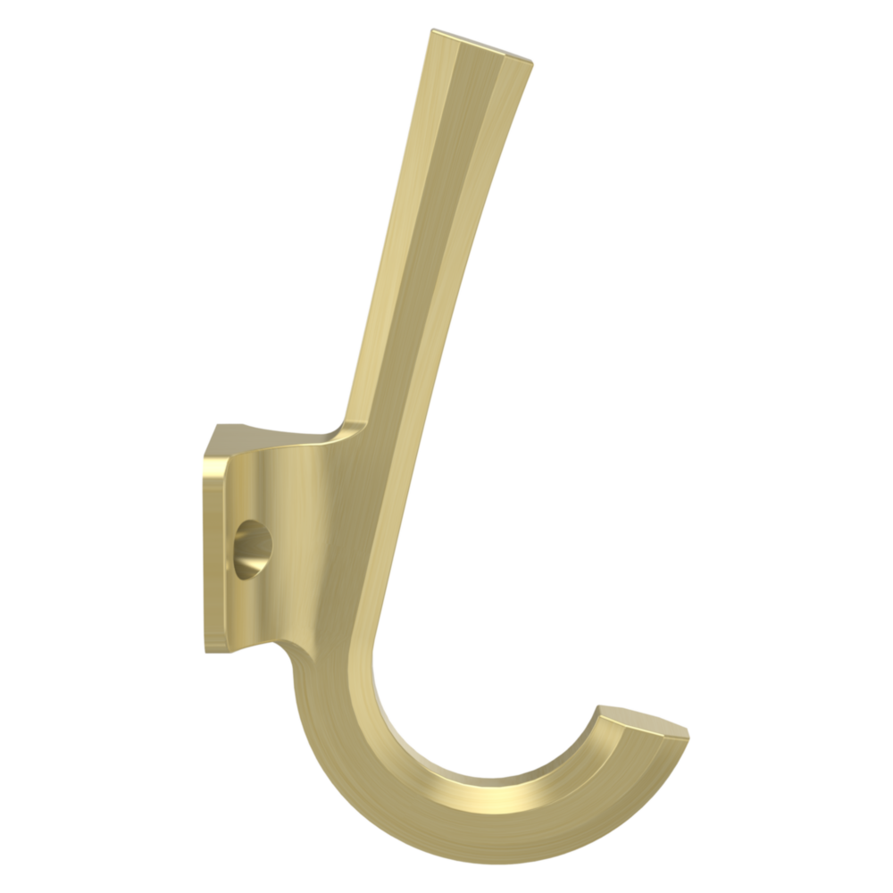 Brushed gold angled hook for storage and organization in racks, garage, and dorm setups under $50 projects