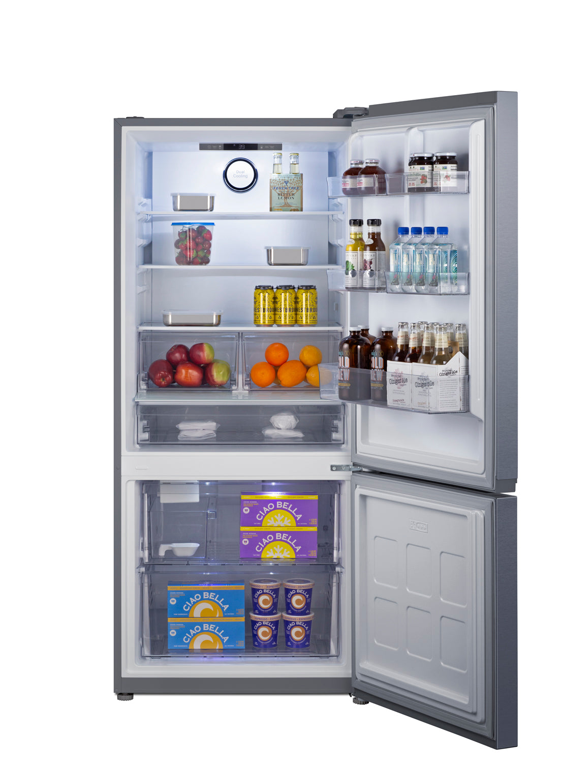 30" Wide Bottom Freezer Refrigerator with Icemaker, Counter Depth