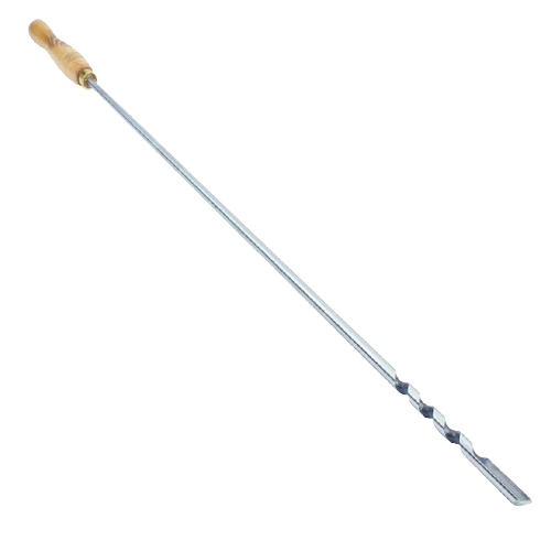 Long shell auger with wooden handle designed for woodworking and home improvement projects in Crown Tools collection