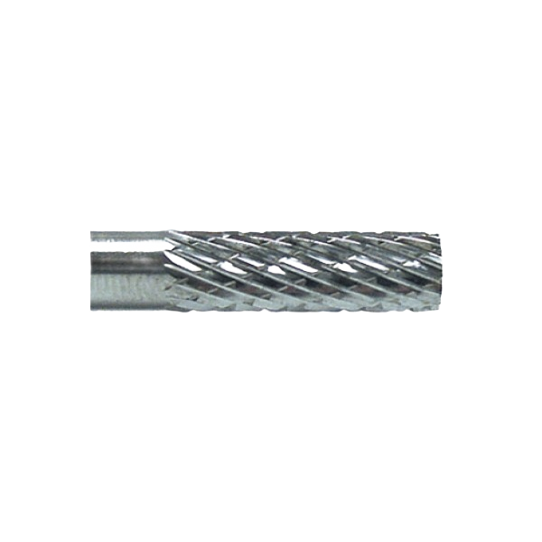 Cylinder-shaped carbide rotary tool accessory with precision-ground flutes for power tool use in home improvement collections