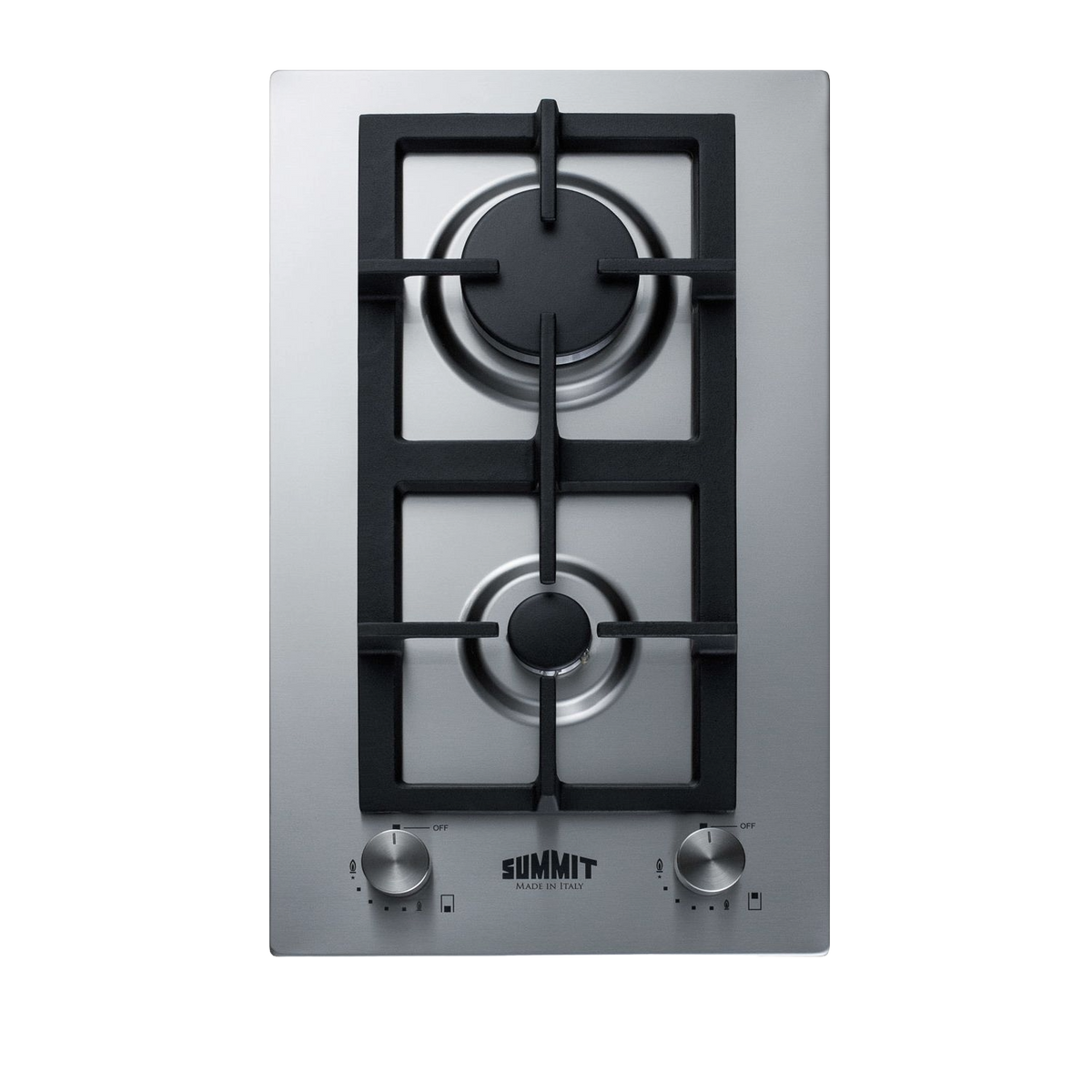 12" Wide 2-Burner Gas Cooktop In Stainless Steel