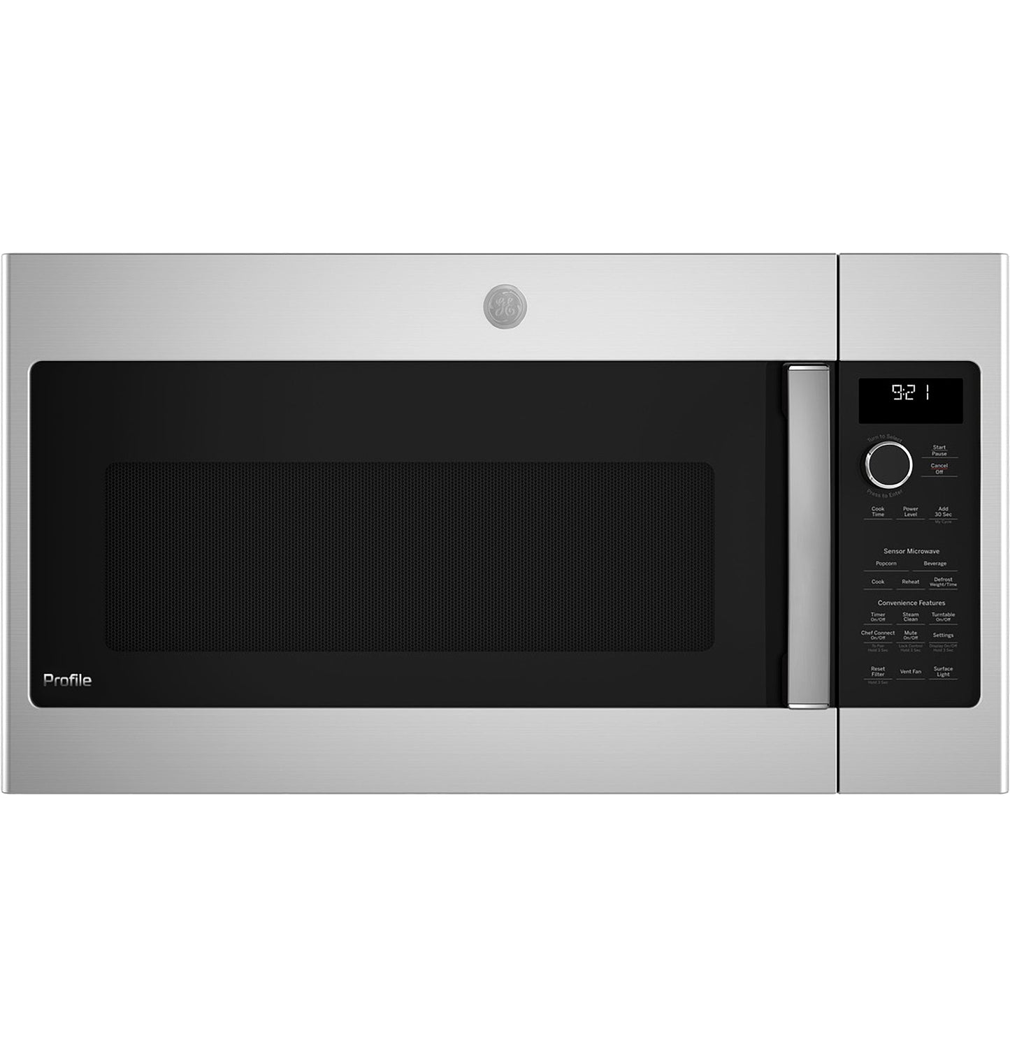 Stainless steel over-the-range microwave with digital display and sensor cooking settings from kitchen appliances collection