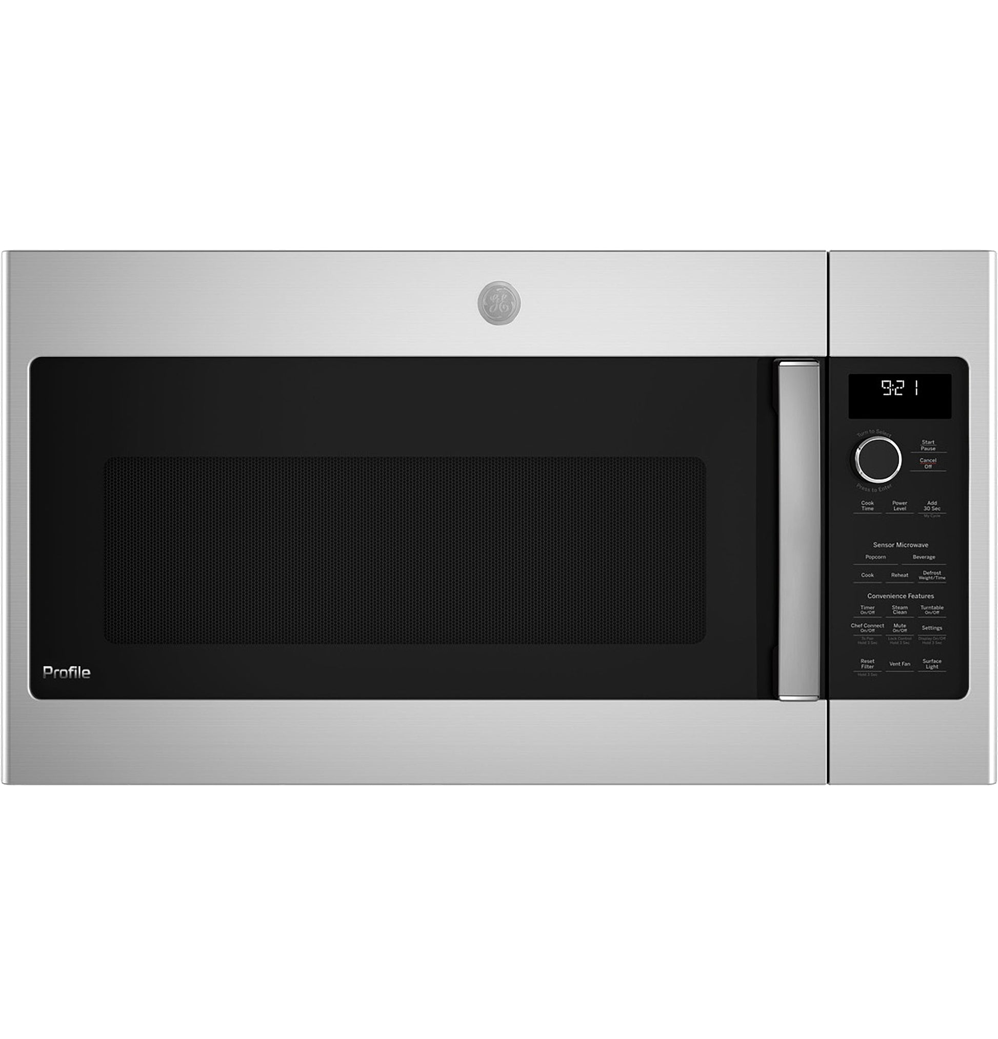 Stainless steel over-the-range microwave with digital display and sensor cooking settings from kitchen appliances collection