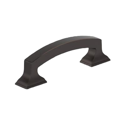 3-inch center-to-center oil-rubbed bronze cabinet pull with burnished finish, part of hardware and furniture accessories under $50 collection