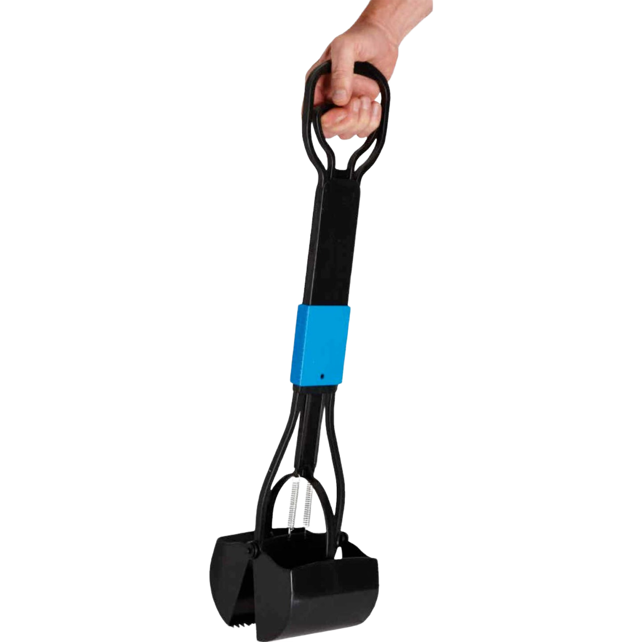 Black plastic pet waste scooper with ergonomic handle for easy one-hand operation in pet supplies under $50