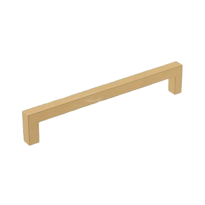 Champagne bronze cabinet pull with modern square design for furniture hardware and home improvement collections