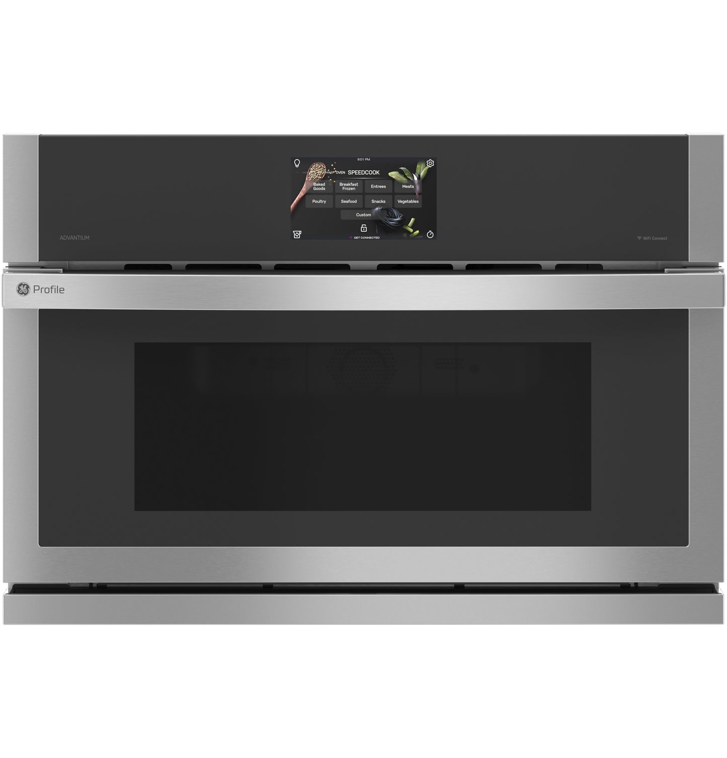 Stainless steel single wall oven with digital touchscreen control panel from wall ovens and kitchen appliances collections