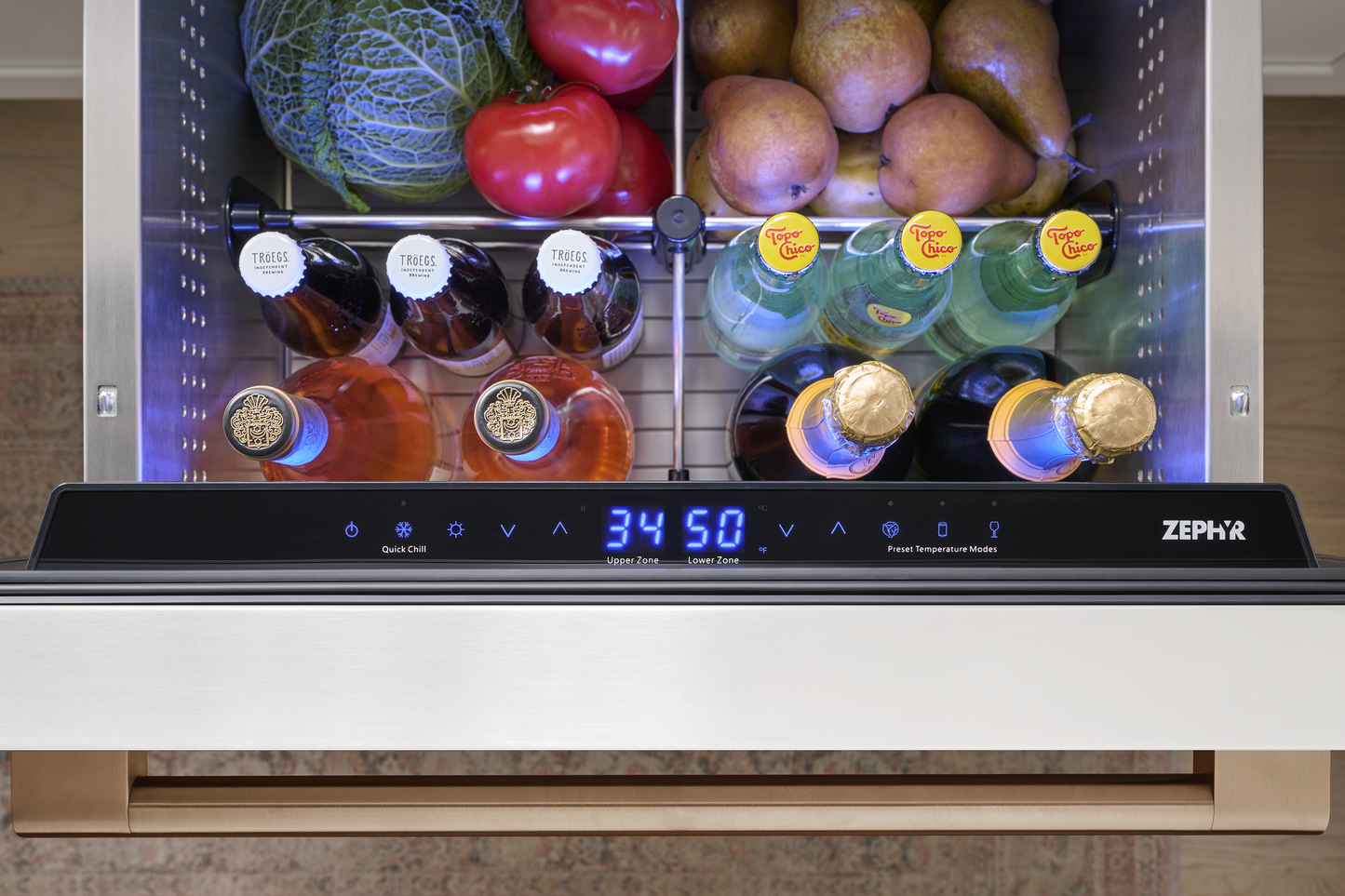 Refrigerator drawers, 24" panel ready, 2 zones