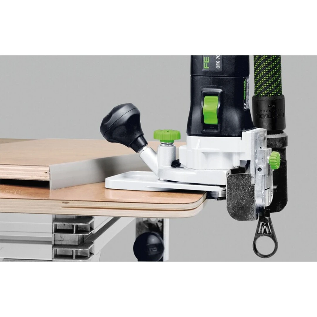Precision woodworking base with green adjustment knob for horizontal router setup in tool accessories and woodworking tools collections